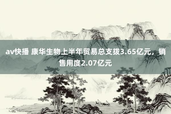 av快播 康华生物上半年贸易总支拨3.65亿元,销售用度2.07亿元