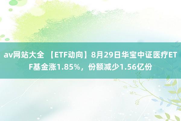 av网站大全 【ETF动向】8月29日华宝中证医疗ETF基金涨1.85%,份额减少1.56亿份