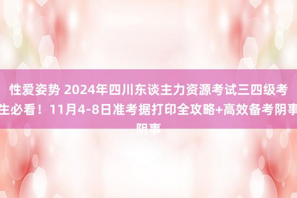 性爱姿势 2024年四川东谈主力资源考试三四级考生必看！11月4-8日准考据打印全攻略+高效备考阴事