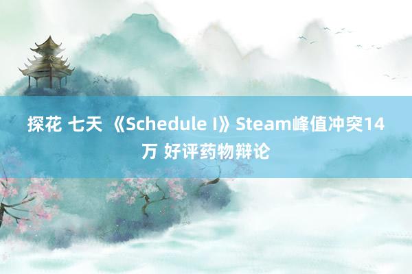 探花 七天 《Schedule I》Steam峰值冲突14万 好评药物辩论
