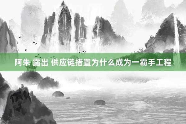 阿朱 露出 供应链措置为什么成为一霸手工程